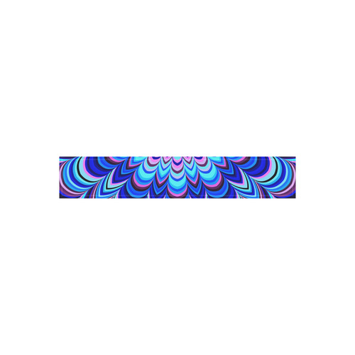 Neon blue striped pattern Women's Low Rise Capri Leggings (Invisible Stitch) (Model L08)