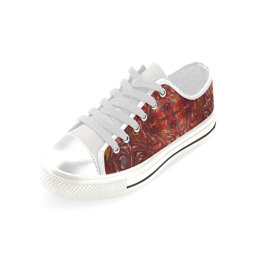 Hearts Fire Storm of Love Fractal Abstract Low Top Canvas Shoes for Kid (Model 018)