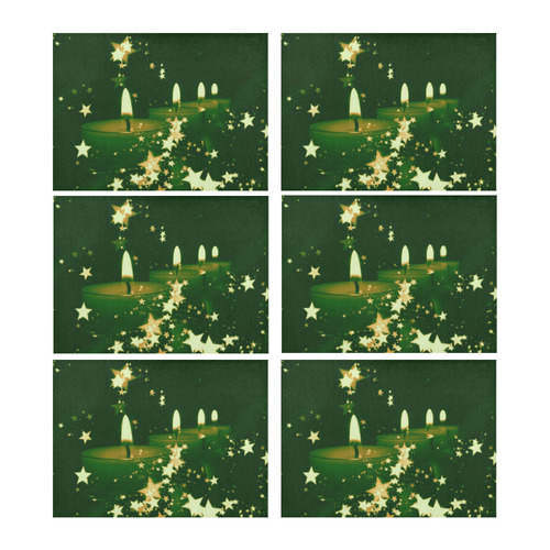 christmas candles green by JamColors Placemat 14’’ x 19’’ (Set of 6)