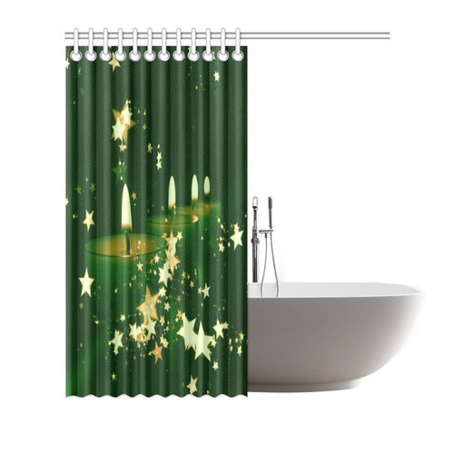christmas candles green by JamColors Shower Curtain 66"x72"
