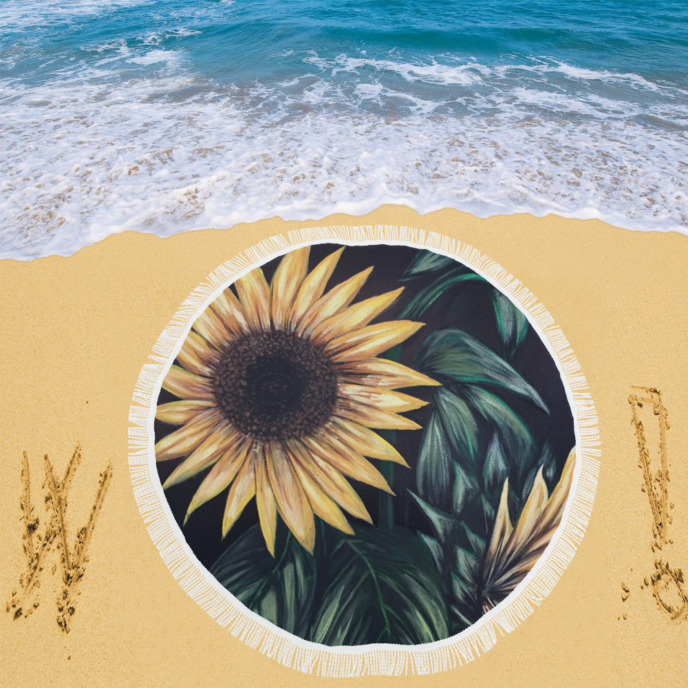 Sunflower Life Circular Beach Shawl 59"x 59"