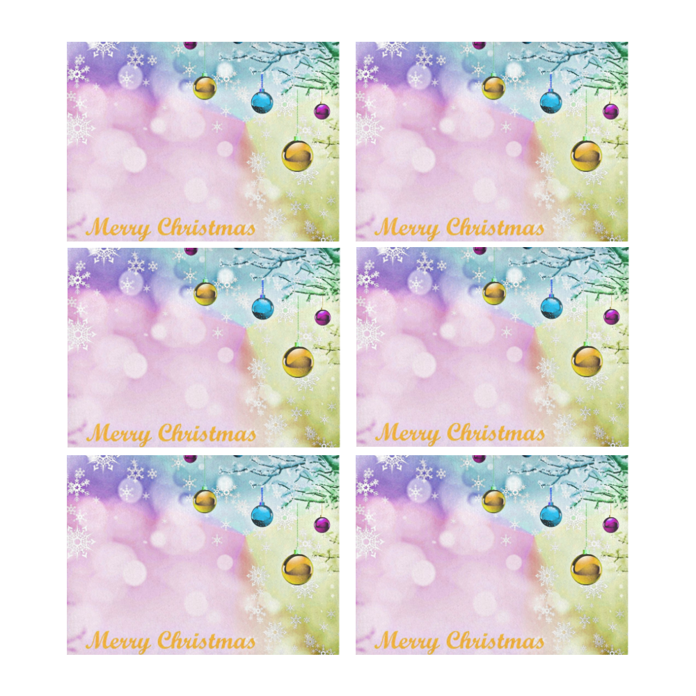 merry christmas 731A by JamColors Placemat 14’’ x 19’’ (Set of 6)