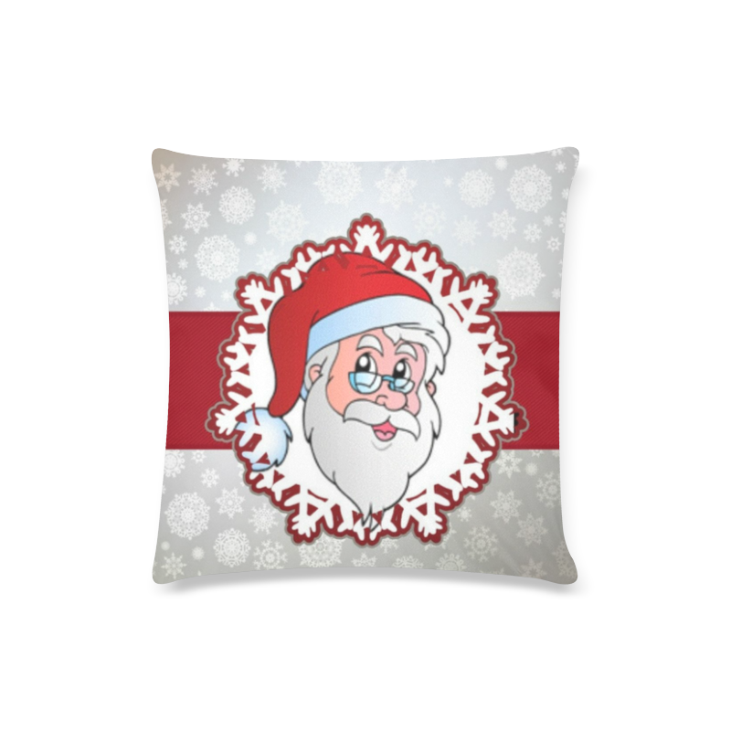 santa claus-red frame by JamColors Custom Zippered Pillow Case 16"x16"(Twin Sides)