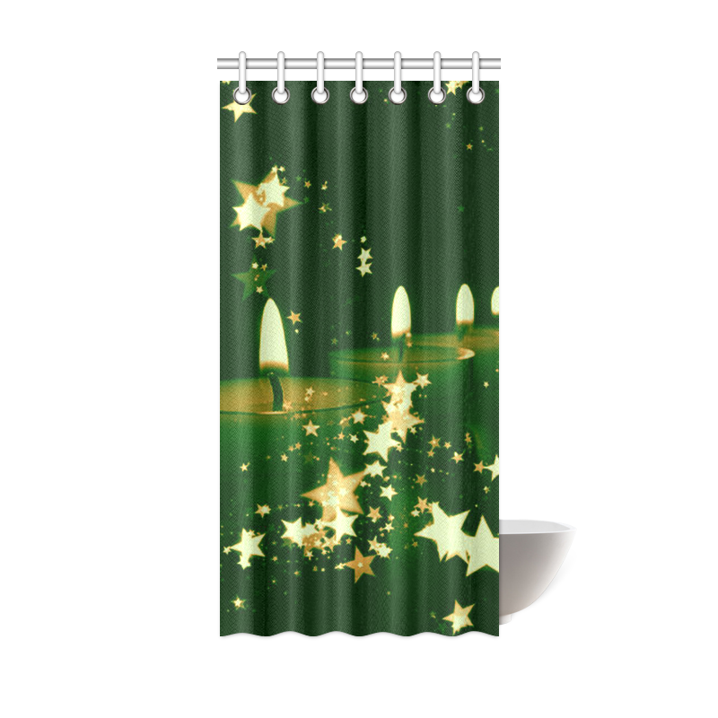 christmas candles green by JamColors Shower Curtain 36"x72"