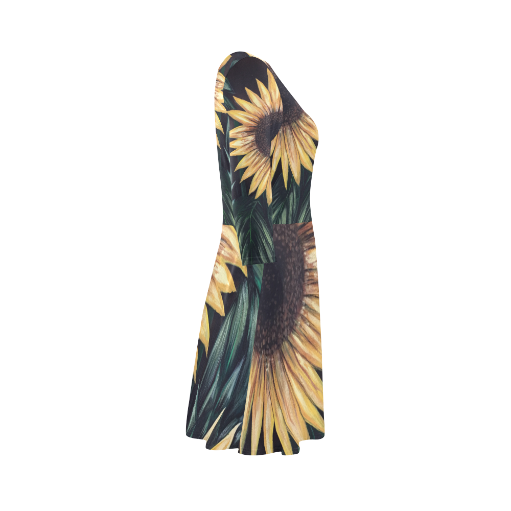 Sunflower Life 3/4 Sleeve Sundress (D23)