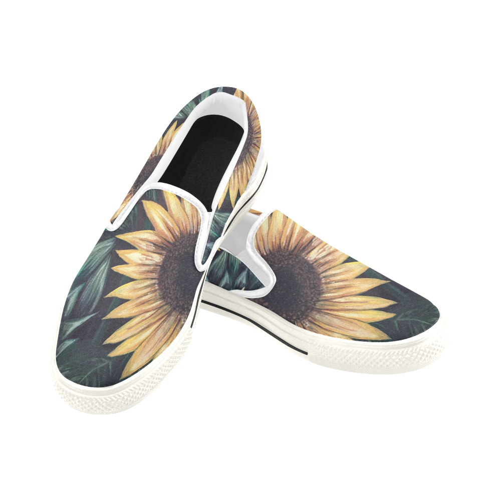 Sunflower Life Slip-on Canvas Shoes for Kid (Model 019)
