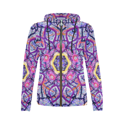 Thleudron Women's Royalty All Over Print Full Zip Hoodie for Women (Model H14)