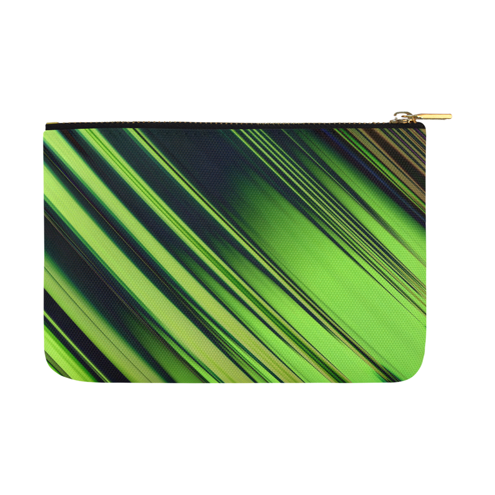 Diagonal Green/Black Abstract Carry-All Pouch 12.5''x8.5''