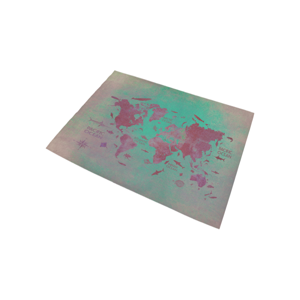 world map #world #map Area Rug 5'3''x4' | ID: D1861174