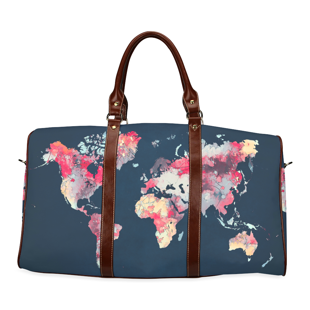 world map #world #map Waterproof Travel Bag/Small (Model 1639) | ID ...