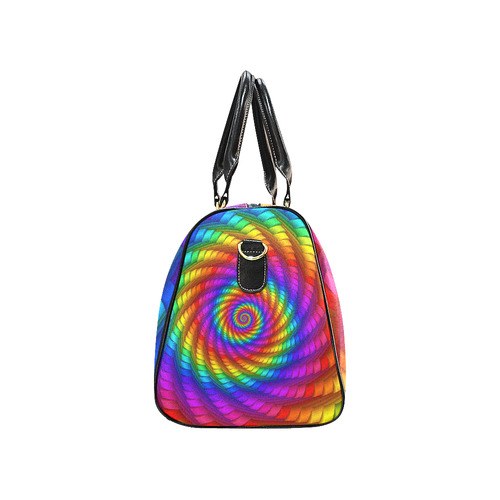 Psychedelic Rainbow Spiral New Waterproof Travel Bag/Large (Model 1639)