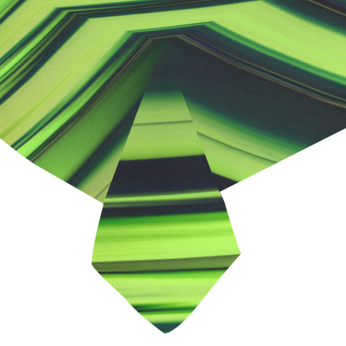 Diagonal Green/Black Abstract Cotton Linen Tablecloth 60"x 84"