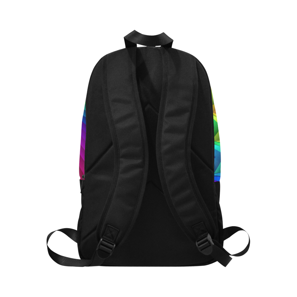 Psychedelic Rainbow Spiral Fabric Backpack for Adult (Model 1659)