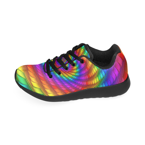 Psychedelic Rainbow Spiral Men's Running Shoes/Large Size (Model 020)