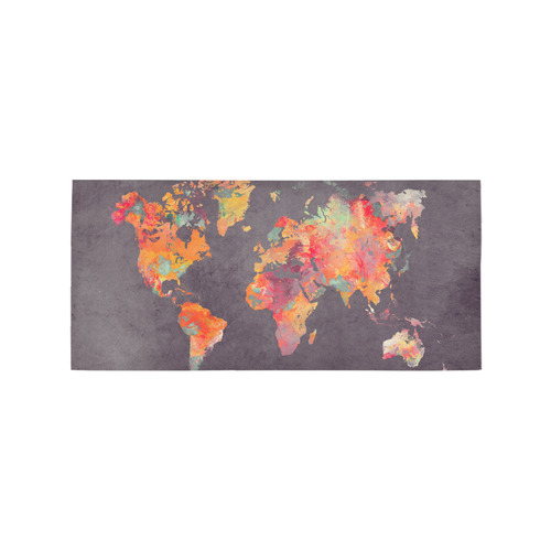 world map #world #map Area Rug 7'x3'3''