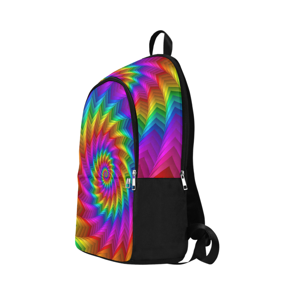 Psychedelic Rainbow Spiral Fabric Backpack for Adult (Model 1659)