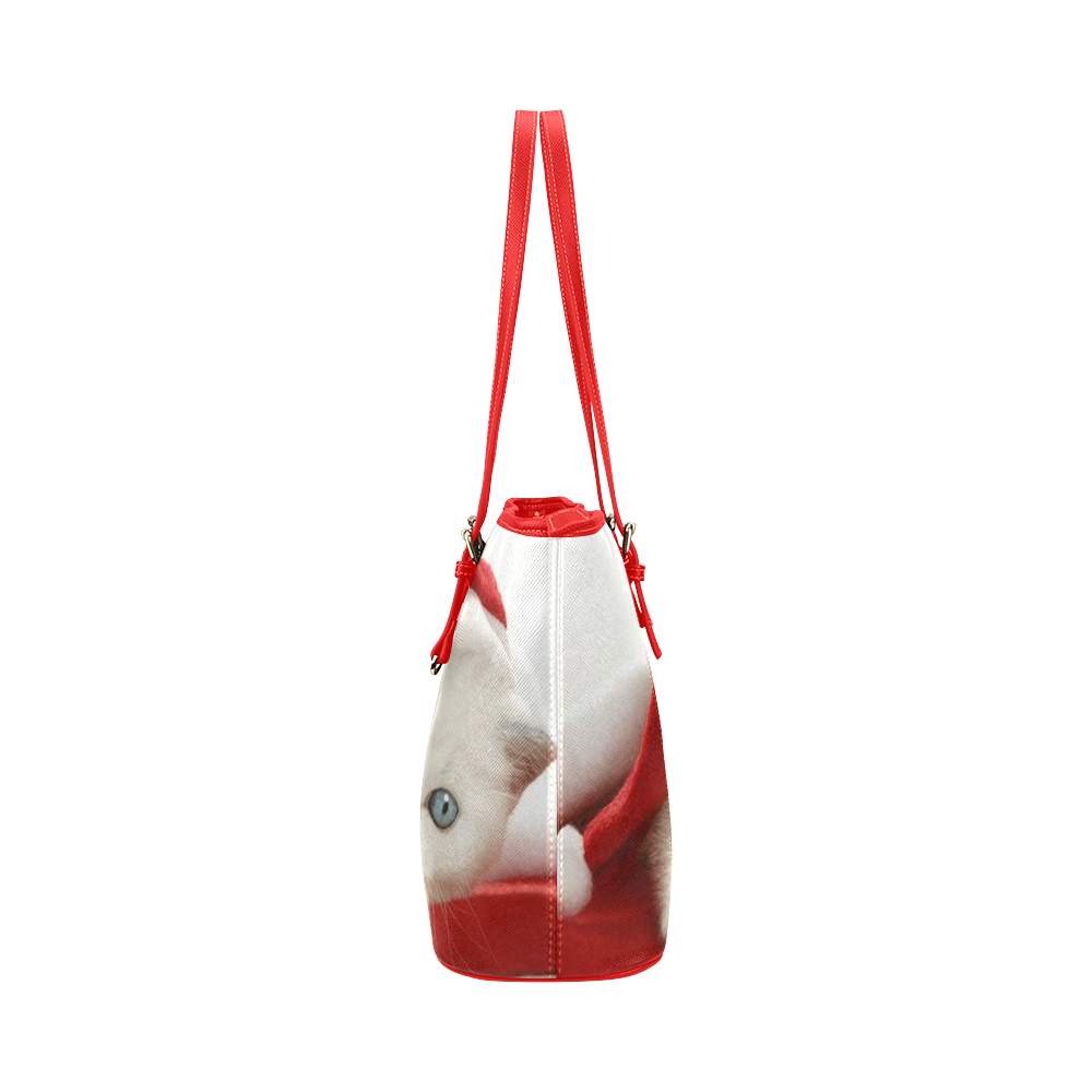 Red Cat Leather Tote Bag/Large (Model 1651)