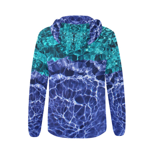 Electric Blue Globes All Over Print Full Zip Hoodie for Women (Model H14)