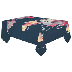 world map #world #map Cotton Linen Tablecloth 60"x 104"