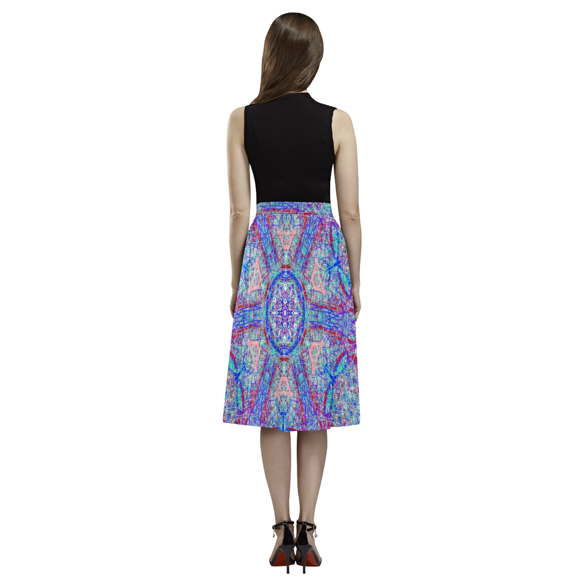 Thleudron Women's Milky Way Aoede Crepe Skirt (Model D16)