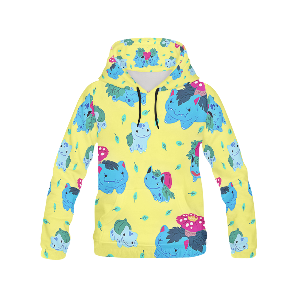 Bulbasaur All Over Print Hoodie for Women (USA Size) (Model H13)