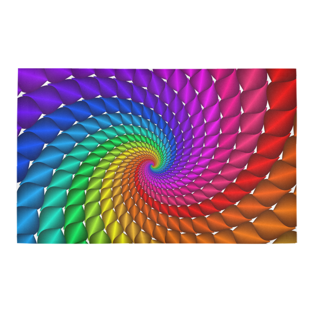 Psychedelic Rainbow Spiral Bath Rug 20''x 32''