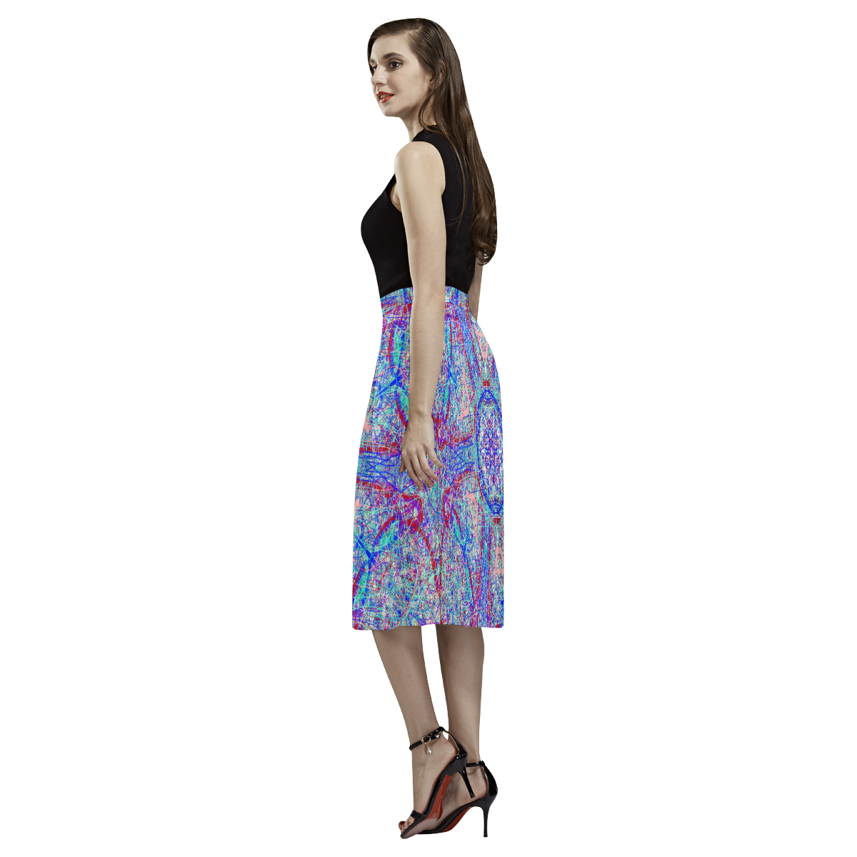 Thleudron Women's Milky Way Aoede Crepe Skirt (Model D16)