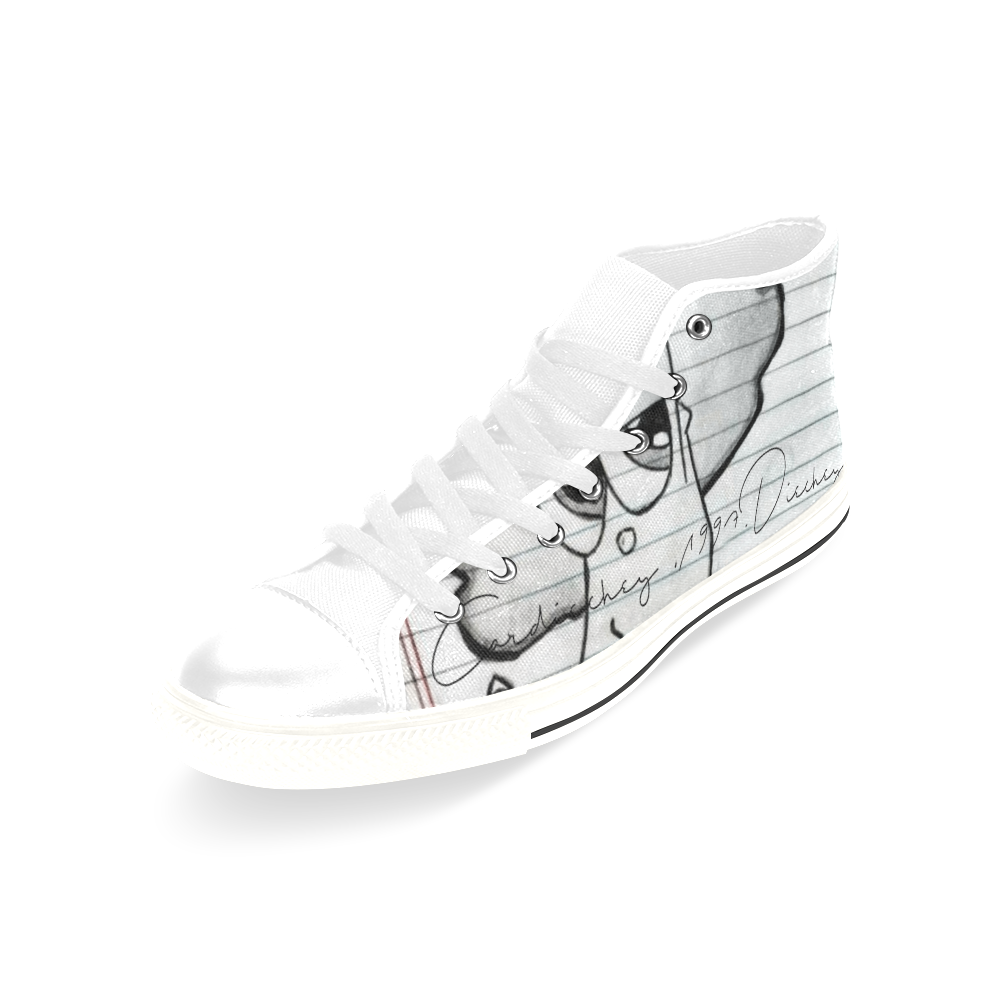 Cardiechey cartoon white Men’s Classic High Top Canvas Shoes /Large Size (Model 017)