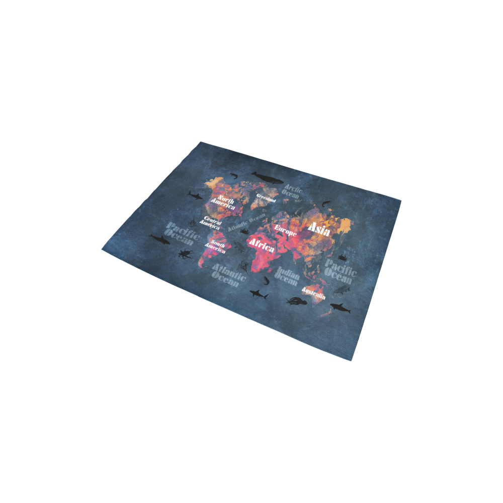 world map #world #map Area Rug 2'7