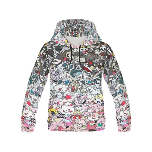 Pokemon pattern All Over Print Hoodie for Women (USA Size) (Model H13)