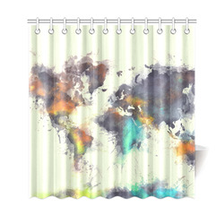 world map #world #map Shower Curtain 69"x72"