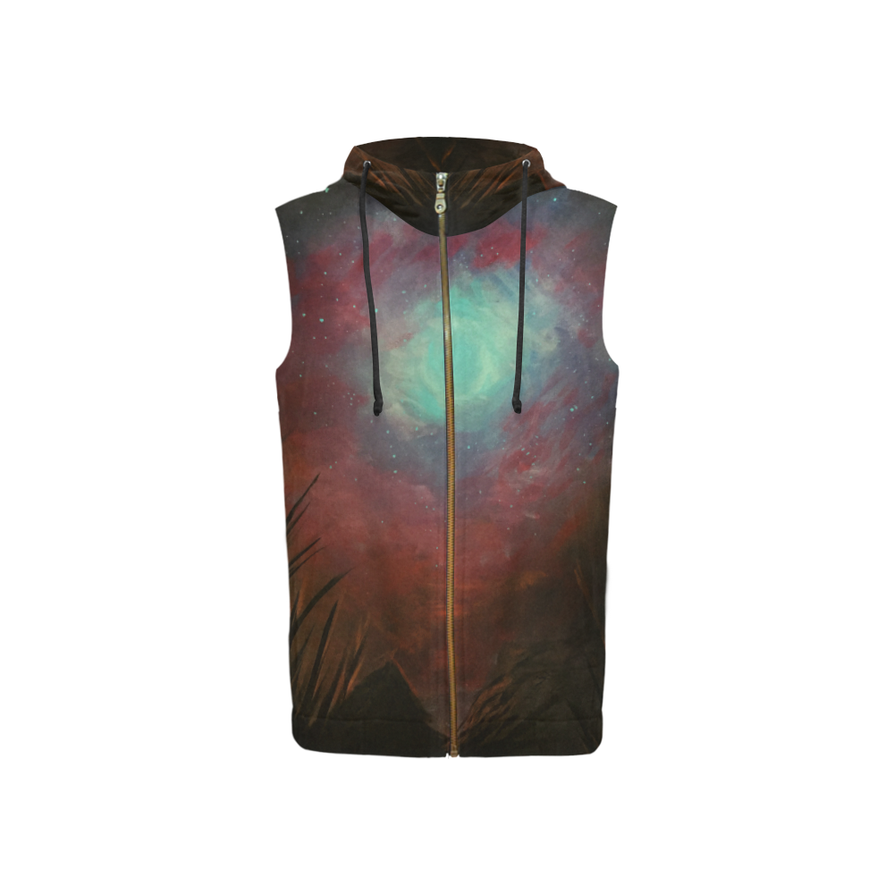 Spacious Sky All Over Print Sleeveless Zip Up Hoodie for Women (Model H16)