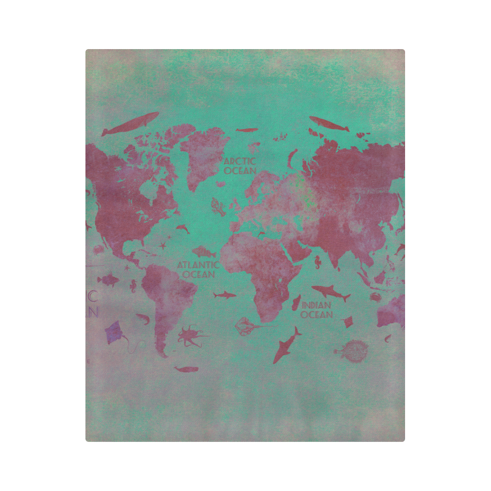 world map #world #map Duvet Cover 86"x70" ( All-over-print)