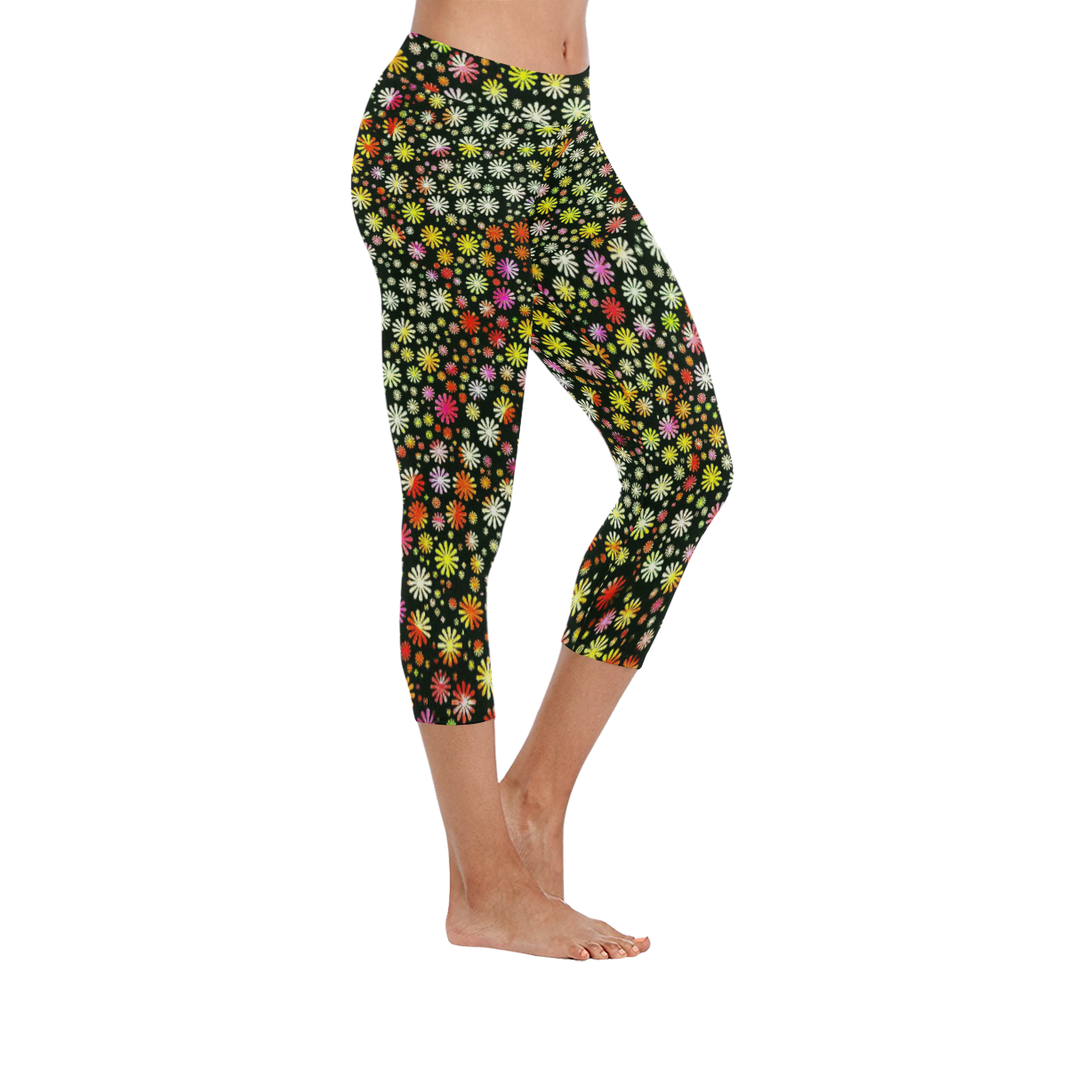 lovely shapes 4B by JamColors Women's Low Rise Capri Leggings (Invisible Stitch) (Model L08)