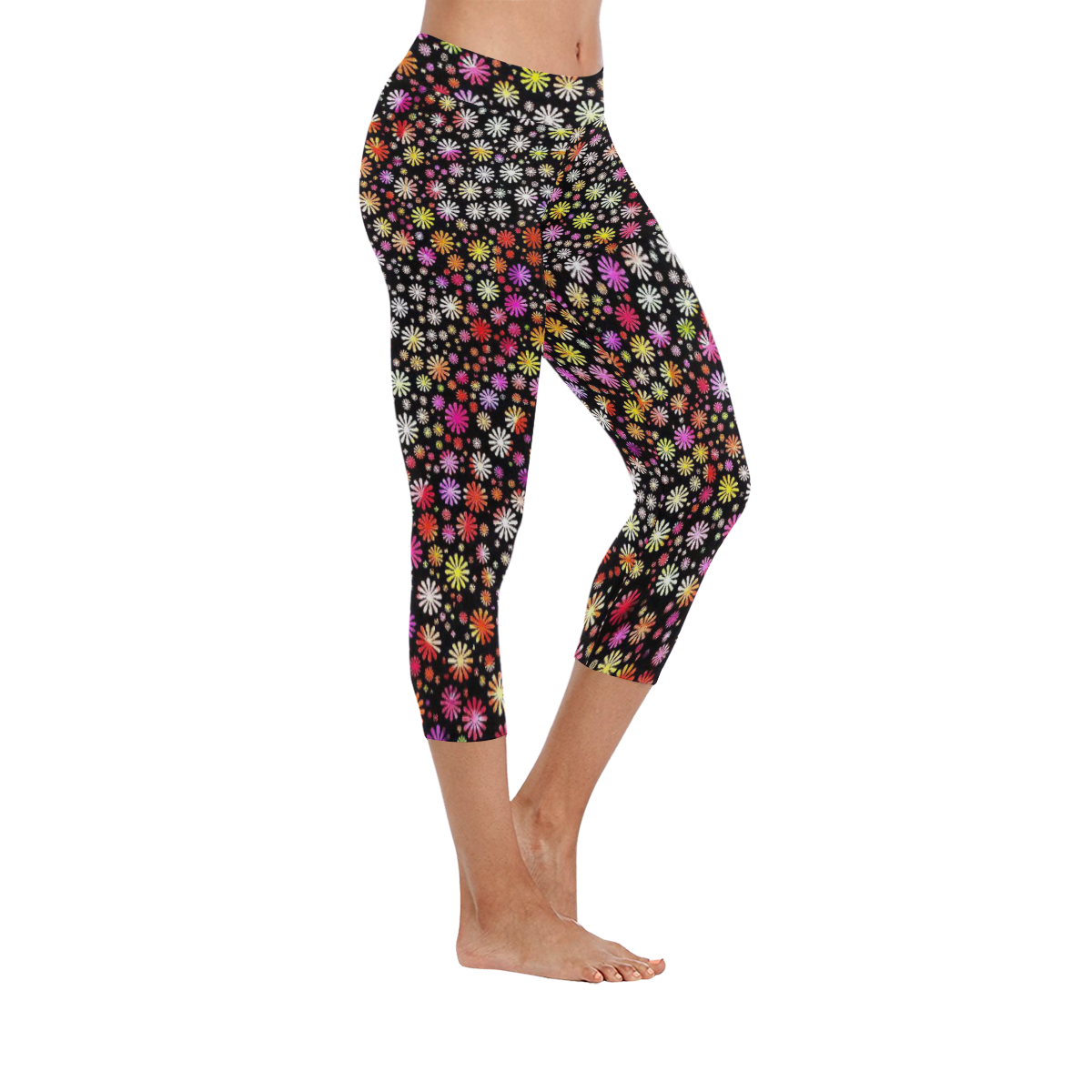 lovely shapes 4A by JamColors Women's Low Rise Capri Leggings (Invisible Stitch) (Model L08)