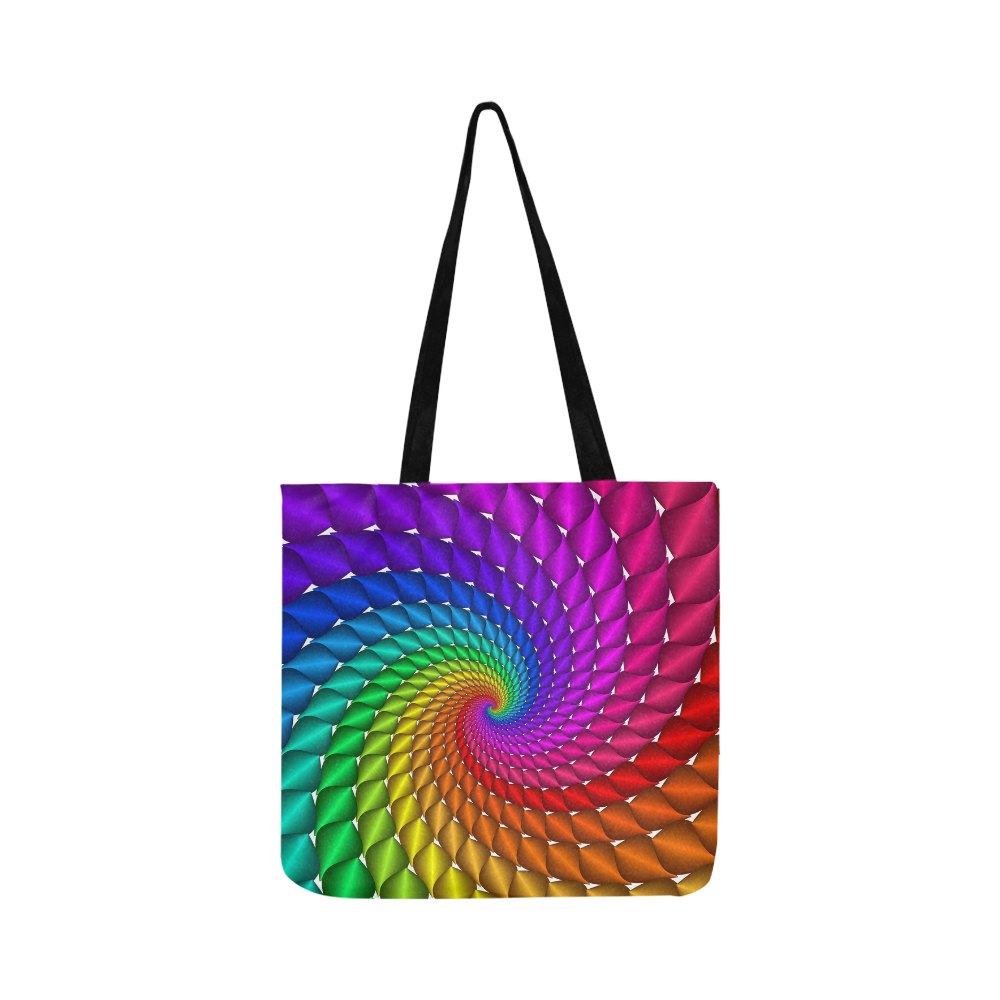 Psychedelic Rainbow Spiral Reusable Shopping Bag Model 1660 (Two sides)