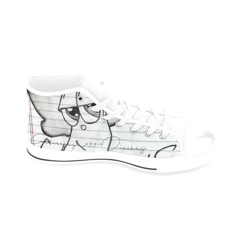 Cardiechey cartoon white Men’s Classic High Top Canvas Shoes /Large Size (Model 017)