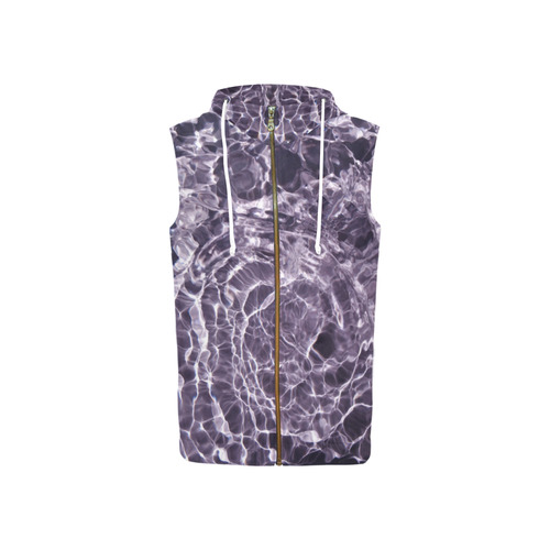Violaceous Soul All Over Print Sleeveless Zip Up Hoodie for Women (Model H16)