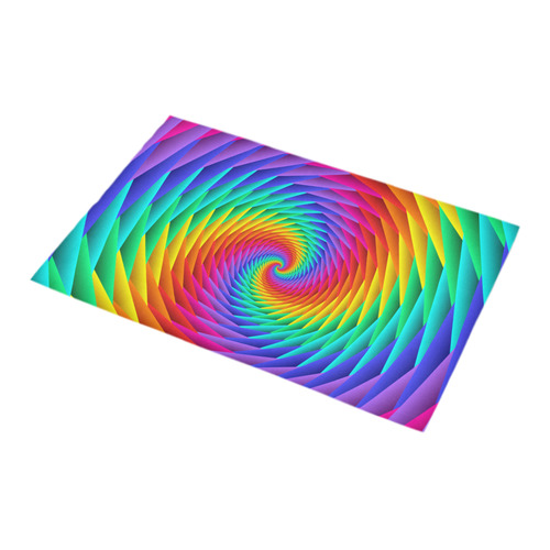 Psychedelic Rainbow Spiral Bath Rug 16''x 28''
