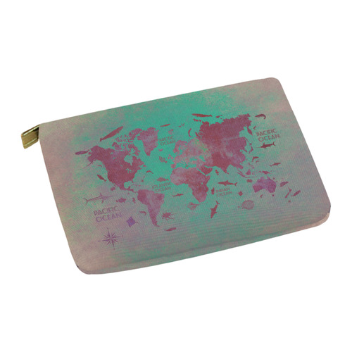 world map #world #map Carry-All Pouch 12.5''x8.5''
