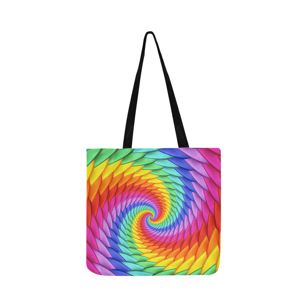 Psychedelic Rainbow Spiral Reusable Shopping Bag Model 1660 (Two sides)