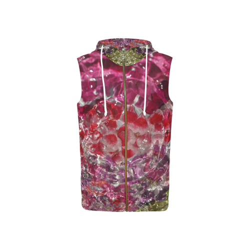 Petal Mania All Over Print Sleeveless Zip Up Hoodie for Women (Model H16)