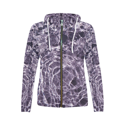 Violaceous Soul All Over Print Full Zip Hoodie for Women (Model H14)