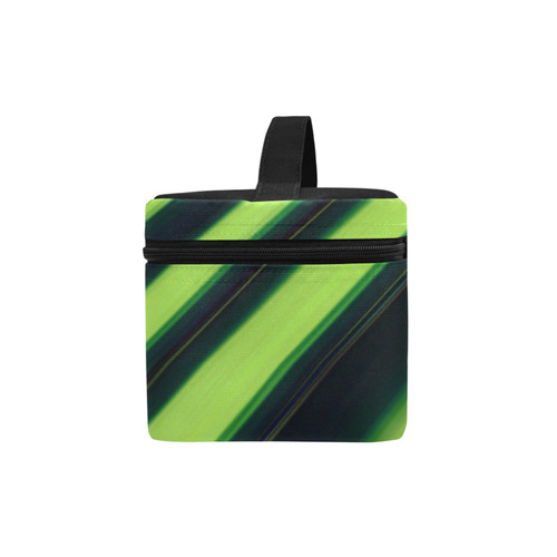 Diagonal Green/Black Abstract Lunch Bag/Large (Model 1658)