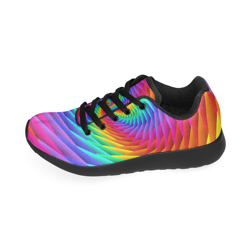 Psychedelic Rainbow Spiral Men's Running Shoes/Large Size (Model 020)