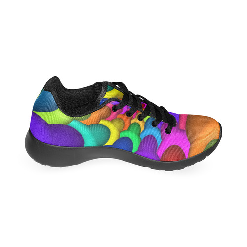 Psychedelic Rainbow Spiral Men's Running Shoes/Large Size (Model 020)