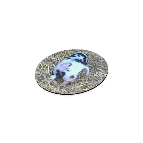 next cute piglet by JamColors Round Coaster