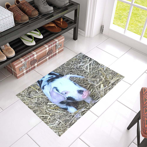 next cute piglet by JamColors Azalea Doormat 24" x 16" (Sponge Material)