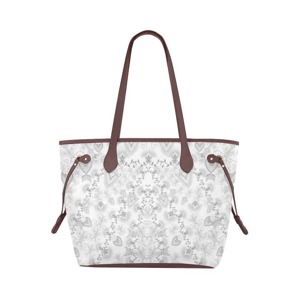 syrian flowers white Clover Canvas Tote Bag (Model 1661)