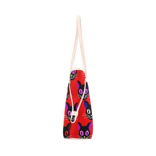 Pop Art Pussy - red Clover Canvas Tote Bag (Model 1661)